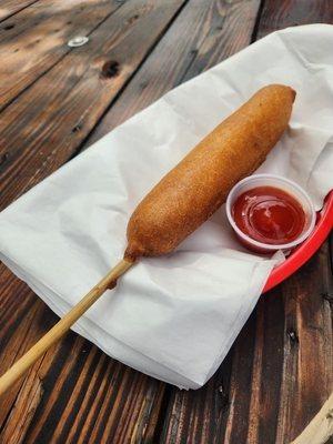 Homemade corn dog