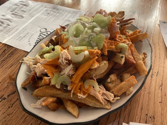 "Frankie Fries", September 2020. Buffalo chicken smothered fries.