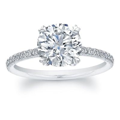 Classic Pave Round Cut Diamond Engagement Ring