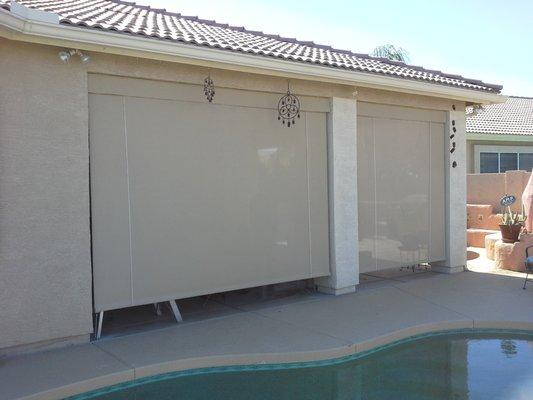 Roll down shade installation in Phoenix, Anthem, Apache Junction, Ahwatukee, Avondale, Buckeye, Cave Creek, Carefree, Fountai...