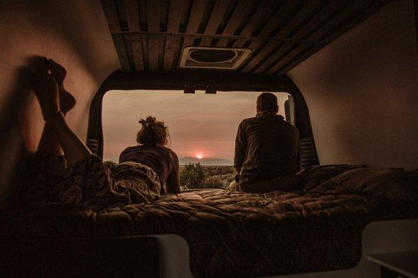 Sunset in the Biggie Campervan