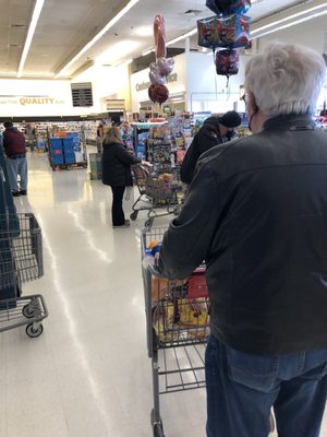 No self checkouts... everyone get in line no matter the size of your cart.