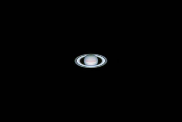 Saturn in the Frosty Drew Observatory telescope. Spring and Summer are Saturn's viewing seasons at Frosty Drew.