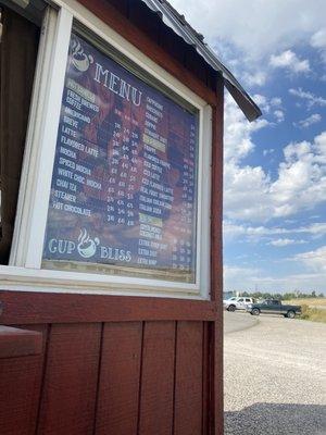 Coffee menu