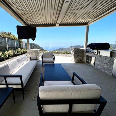 Aluminum Pergola.Indoor to outdoor living. Completed Project at Laguna Niguel.