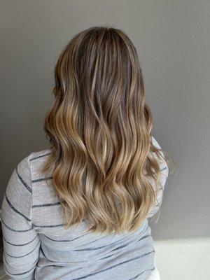 Soft caramel balayage