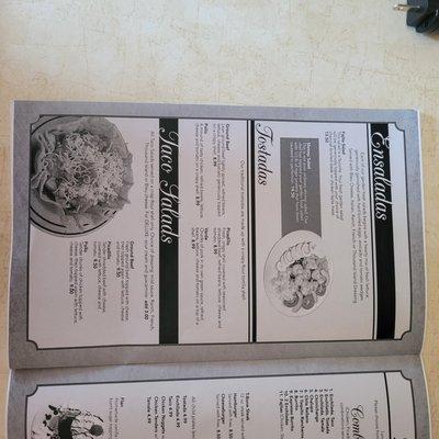 Menu, Page 9: Ensaladas, Tostadas, & Taco Salads