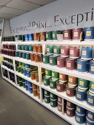 We carry a large selection of Benjamin Moore products.