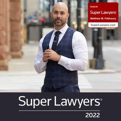 Matthew Fakhoury receives the SuperLawyer recognition for 2022