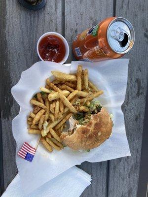 Fried chicken with fries