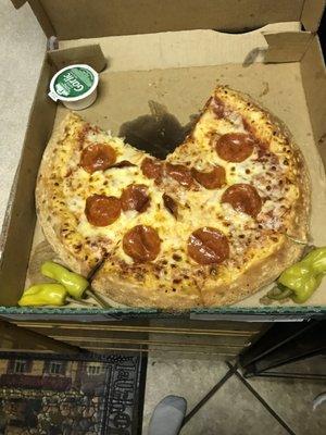 Pepperoni and extra cheese