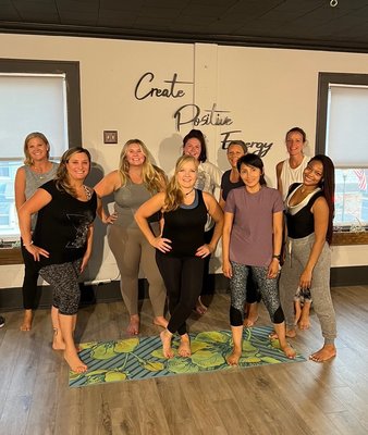 Our ever growing Pilates Posse!  7:15pm Monday nights!