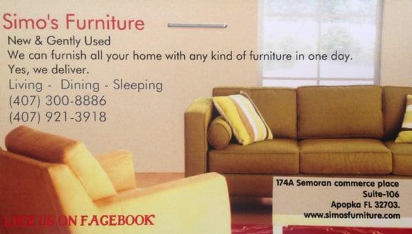 We can furnish your entire home in one day.  Delivered.