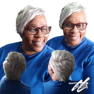 Tape-in Extension install for Black Women, Grey Silver White Tape-In Extensions for Senior Citizen Women.