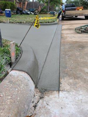 Nice concrete curb detail at street