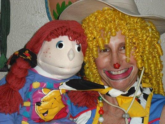 Daisy the clown with Liz