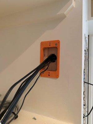 Outlet box inserted