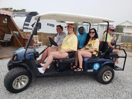 Rentals available now! Come rent a golf cart & enjoy! 
#golf #cart #rent #fun #rallybythebeach