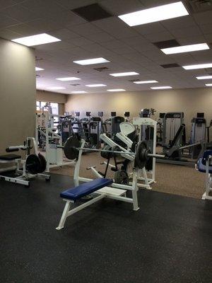 We have a variety of free weight stations for more advanced exercise