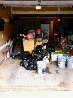 This is how the garage looked before work and after it was clean and empty.