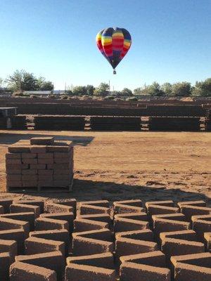 Balloon Fiesta over the production yard