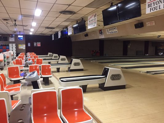 The bowling  alley area