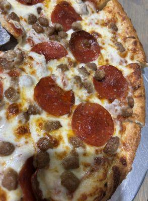 Pepperoni and Sausage Pizza