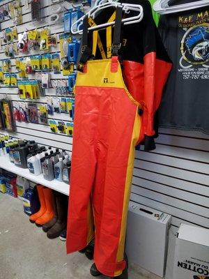 We stock Guy Cotten Foul weather gear.  We also have a great selection of boat accessories, hardware, outboard parts, etc.