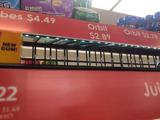 Underside of candy shelving with lighting. Call me crazy but I have never highlighted candy before. Maybe it increases sales?