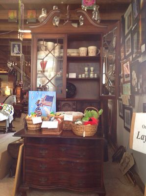 Secretary desk with upper book storage