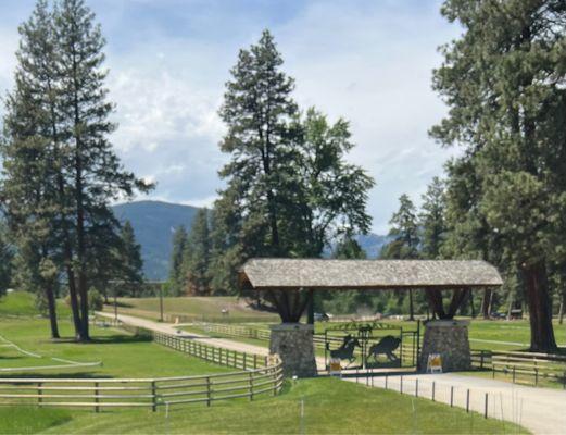 Drive-by pix of entrance gate to "Yellowstone" The Dutton Ranch