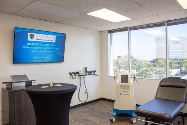 Coolsculpting classroom and treatment room.