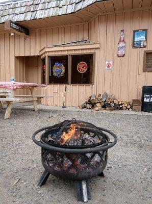 Fire pit and outside seating available