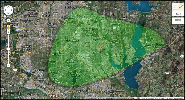 Bostech Service Areas Map