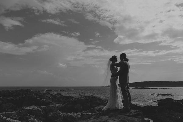 Wedding at a private resident on the coast of York, Maine.