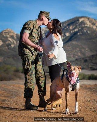 We helped saved Beaux after he ate his dad's cover while he was deployed.