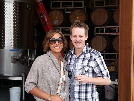 Shaker & Shondra having a great time at balboa & beresan winery..                 ( FREDDY G'S TAXI &  WINE TOURS )