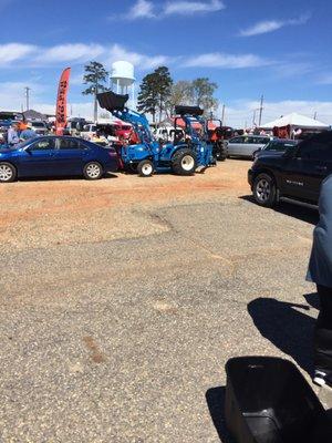 Even a backhoe at the Jockey Lot