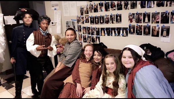 Backstage with some of the cast in "Les Miserables"