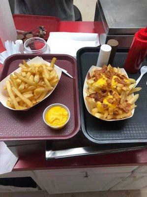 Loaded Fries with cheddar cheese and bacon