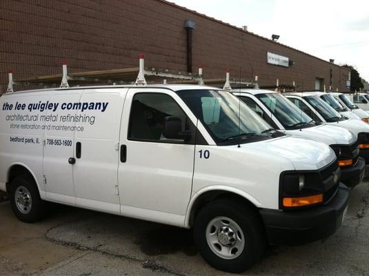 A full fleet of trucks.