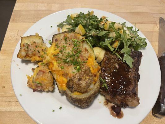 Steak & twice baked potatoes