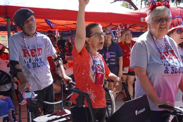 Our Rejoicer's Choir passionately performing at our last 4th of July Event. 7/4/2024