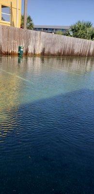 Flooded parking lot