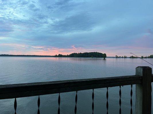 Sunset on July 5, on the Pier. While my Brother and his family were fishing.