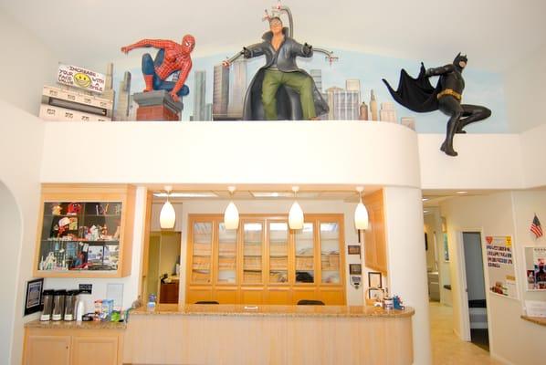 Come in and say "Hi" to Batman, and Spiderman 