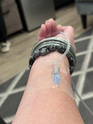 Getting an immune boost IV at Embrace Skin & Wellness