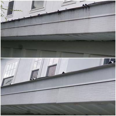 Before/after drip edge cleaning