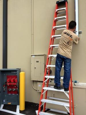 Our trained electricians are installing a brand new 400A CT Cabinet at the Anytime Fitness on Alamo Parkway...