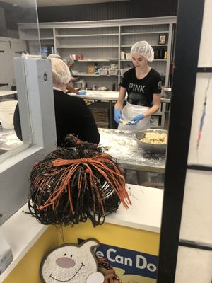 Ladies at work making homemade Kiffles